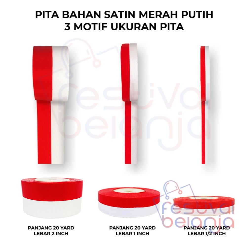 

Pita Satin Merah Putih HUT RI / Pita Satin Merah Putih Dirgahayu / Pita Satin HUT RI