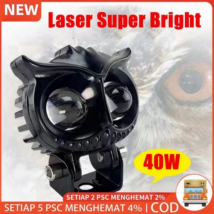 LAMPU SOROT LED/LAMPU TEMBAK LED/LAMPU SOROT OWL 2 LED 12 VOLT DC CAHAYA KUNING-PUTIH/LAMPU TEMBAK M