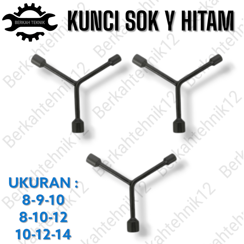 Kunci Sock Y Kunci Sok Y Hitam Ukuran 8-9-10mm / 8-10-12mm / 10-12-14mm