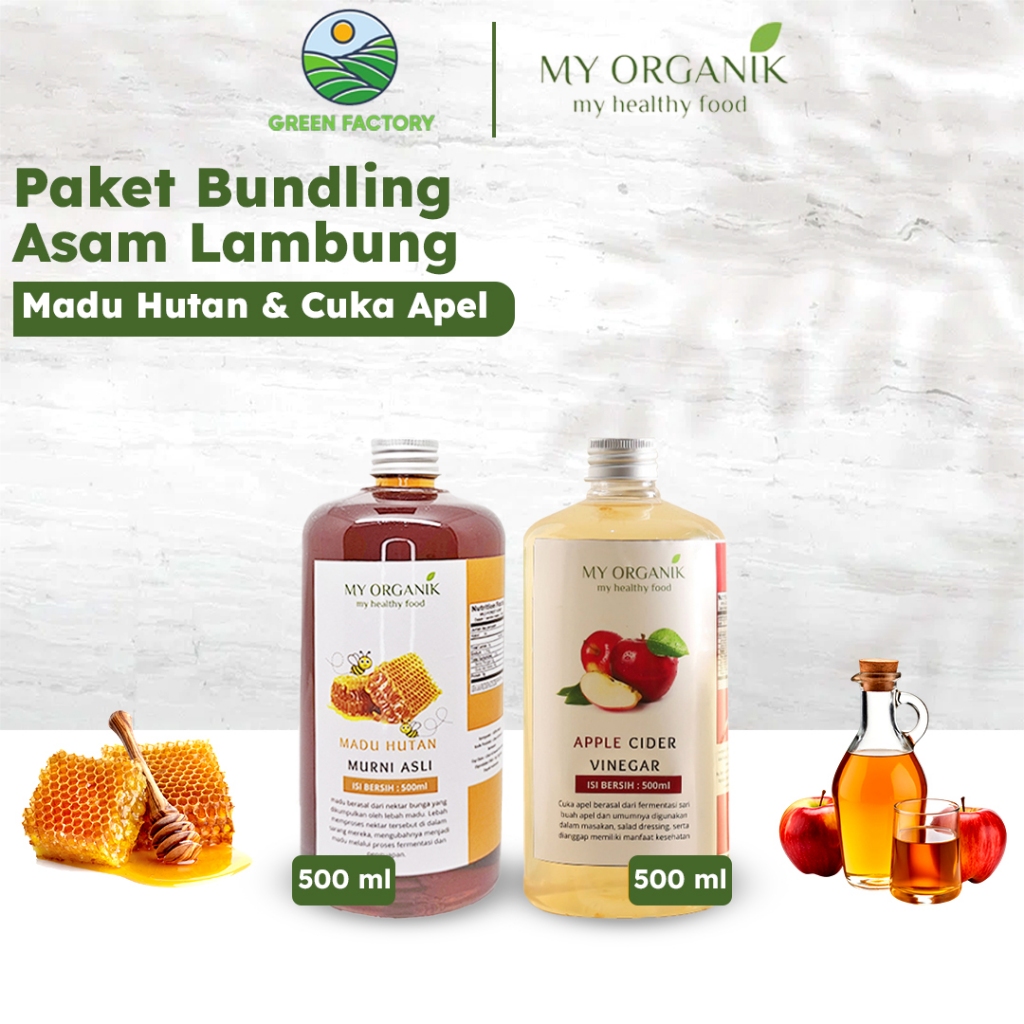 

My Organik Paket Bundling asam lambung Madu 500ml APPLE CIDER VINEGAR 500 ml