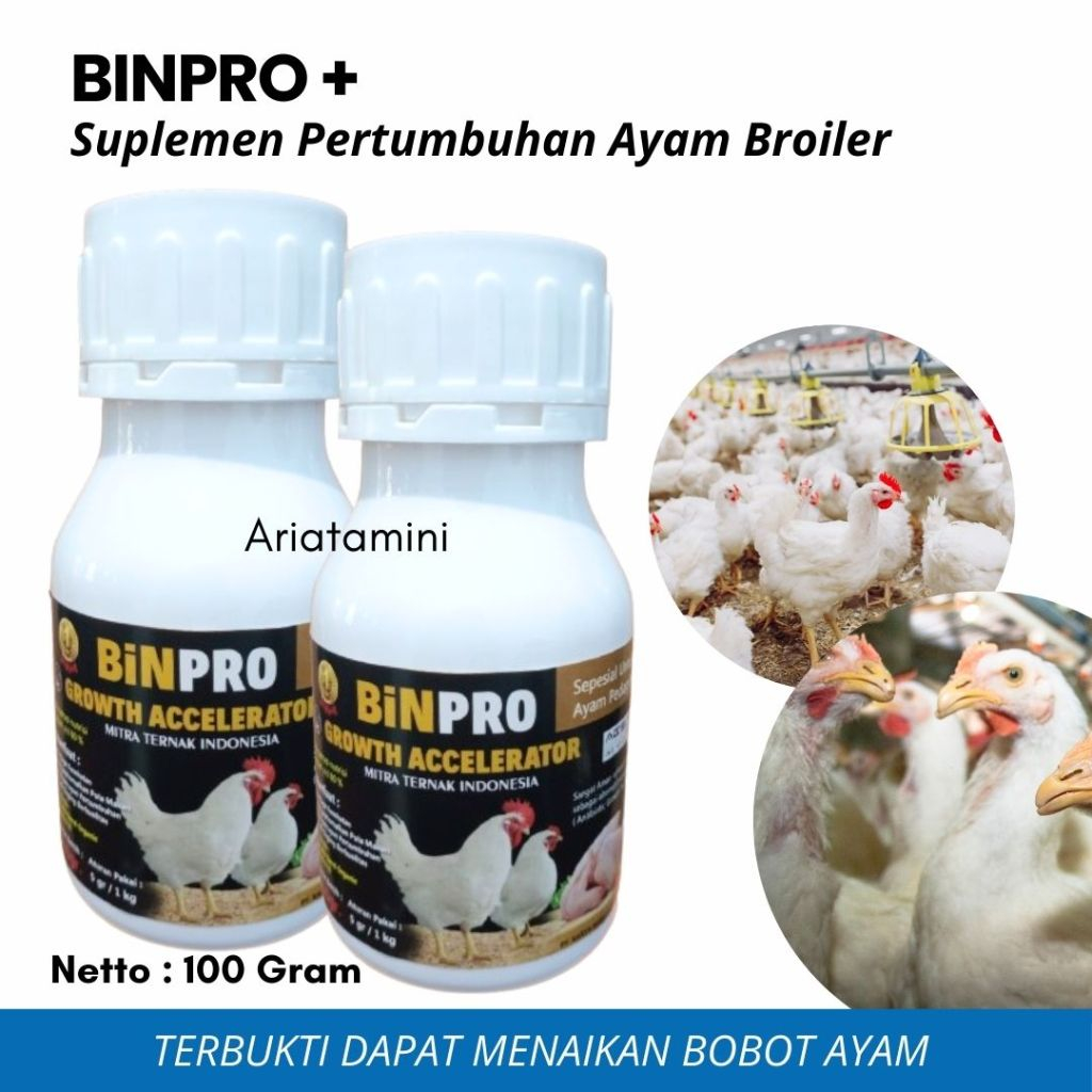 Binpro Jamu Ayam Pedaging Vitamin Nafsu Makan Ayam Broiler Memacu Pertumbuhan Cepat Besar Gemuk