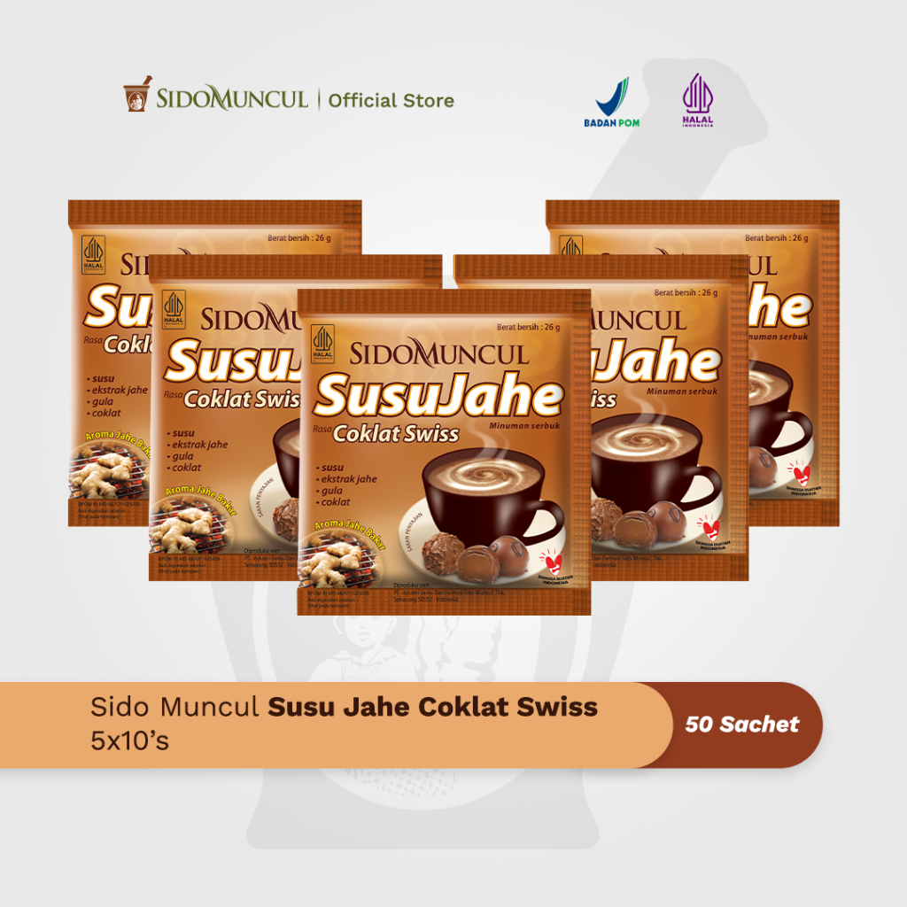 

Sido Muncul Minuman Susu Jahe Coklat Swiss 5x10's - Menghangatkan Tubuh
