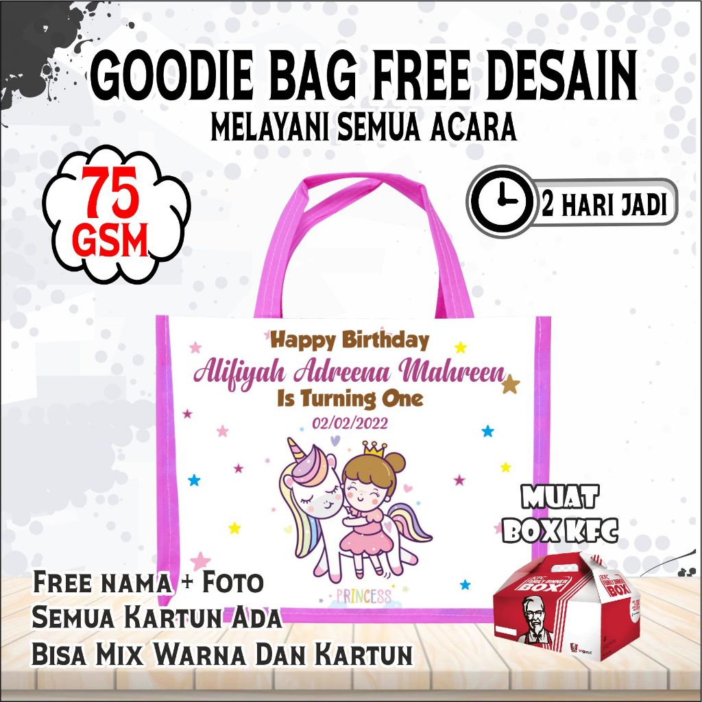 

Tas Ultah Murah / Tas Ultah / Goodie bag custom / Tas ultah mermaid/goodie bag/goodie ulang tahun