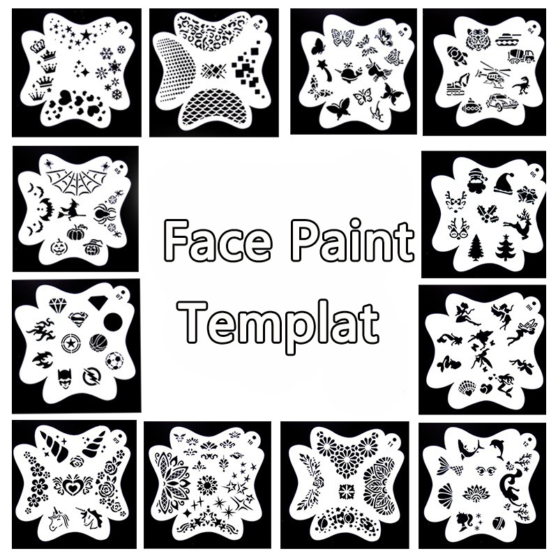 

Template Lukisan Wajah Face Painting Templat dapat digunakan kembali Art Supplies Paint Palettes Stationery