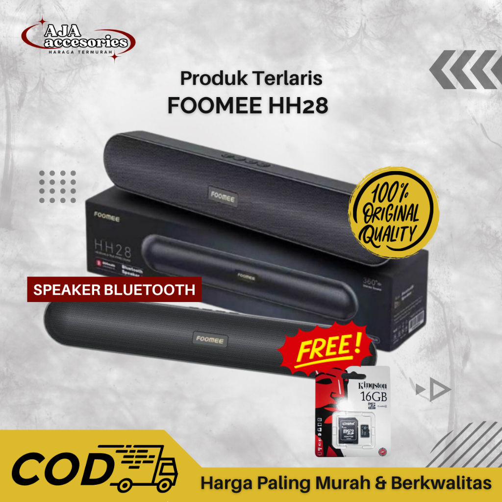 Speaker Foomee HH28 bluetooth original - foomee hh18 Free MMC 16BG
