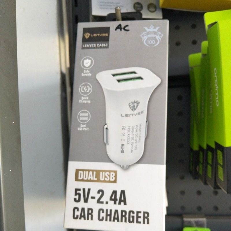 DUA USB LENYES CA863 5V-2.4A CAR CHARGER