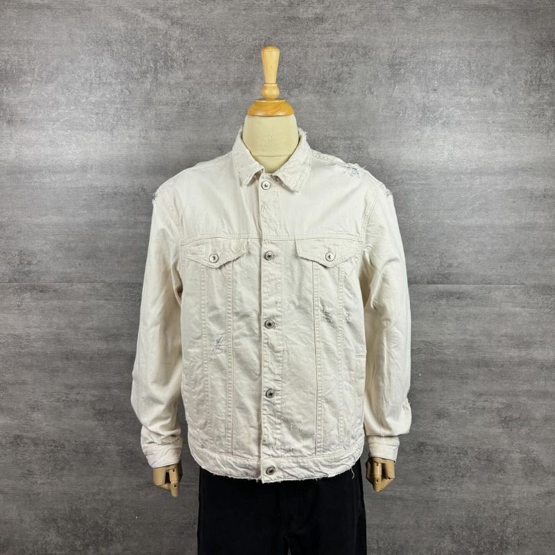 bershka ripped trucker canvas jacket #SPJK14