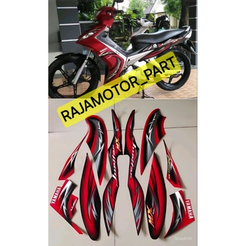 STRIPING STIKER YAMAHA MX 135 OLD TAHUN 2006 HITAM MERAH BODI STANDAR MOTOR BERKUALITAS