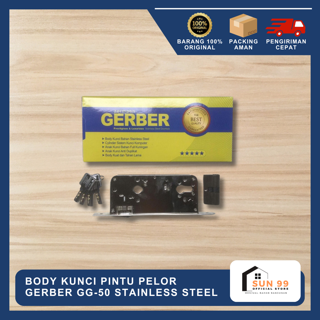 Body Kunci Pintu Pelor GERBER GG-50 Stainless Steel