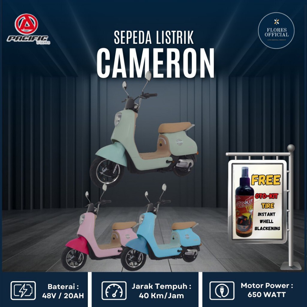 SEPEDA LISTRIK PACIFIC CAMERON 650WATT Garansi Resmi Pacific Exotic