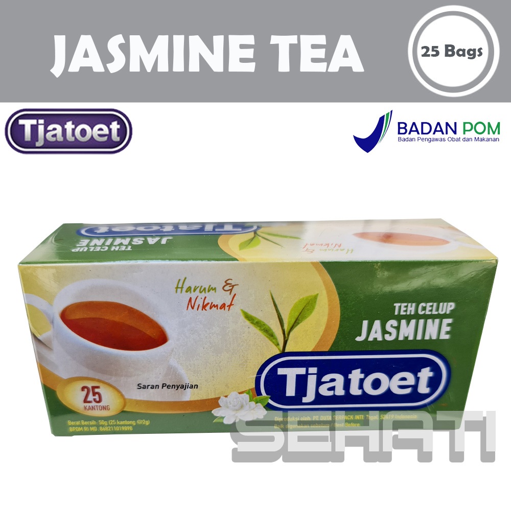 

Tjatoet Jasmine Tea Box isi 25 Pcs / Teh Melati Celup 25Pcs / 2 Tang 2Tang