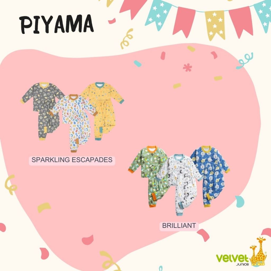 Velvet Junior Setelan Baju Tidur Piyama Panjang Anak Besar Big Size