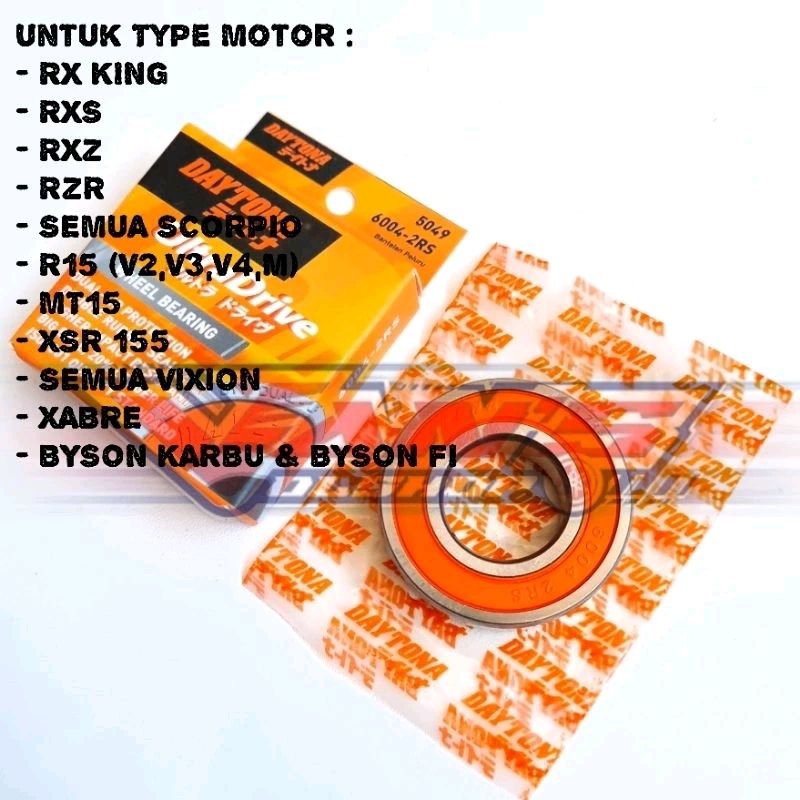 Bearing Laher Nap Gear Gir Daytona 5049 (6004-2RS) RX King, All R15, ALL Vixion, XSR155, MT15, All B