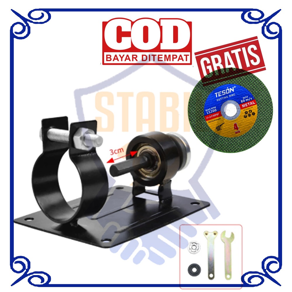 Adapter Dudukan Bor Adaptor Stand Bor Jadi Gerinda Meja Potong + mata cutting disc potong besi