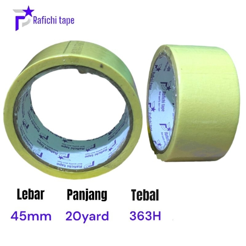 

masking tape solasi kertas 45x20yard tebal dan lebar merk Rafichi