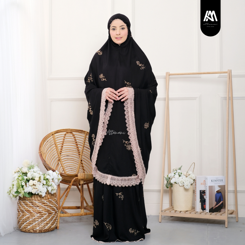 Mukena Dewasa Rayon bordir tulip renda mewah