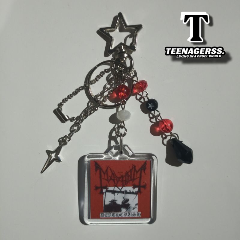 Beads Keychain Bag Mayhem Deathcrush Gantungan Kunci Tas Manik Jewelry Charm Aesthetic