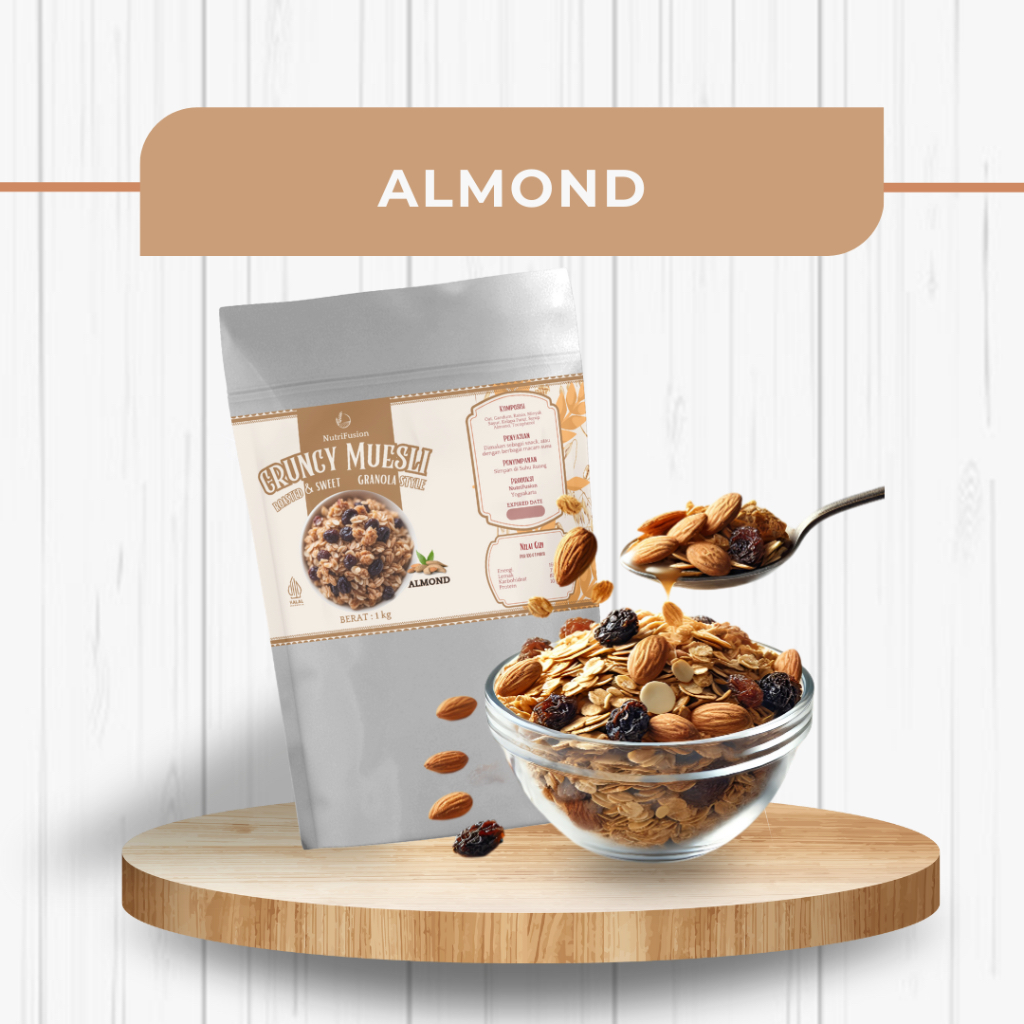

Crunchy Muesli Granola Style 1 KG (Almond) | Murah Meriah | Enak | Diet | Promo | Terjangkau | Nikmat | Promo | Renyah | Diskon | Sehat | Lezat | Ekonomis | Termurah | Granola | Oats | Sereal | Sarapan