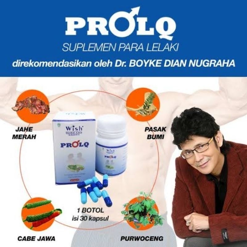Wish ProlQ Kapsul Original Dr Boyke - Suplemen Pria Herbal 1 Botol Isi 30 Kapsul PRO LQ