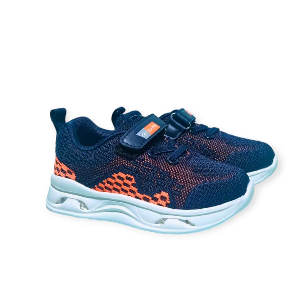 Sepatu Anak Led Dans BALKER Navy & Black 23-27/Sepatu Anak Laki Dans Model Terbaru