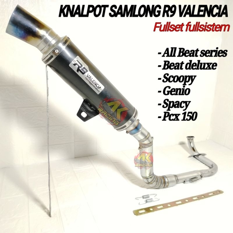 Knalpot Racing Samlong R9 VALENCIA Type Cobra inlet 38 Beat Scoopy Genio Vario 110 Vario150 Vario125