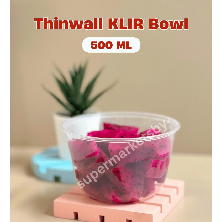Thinwall Mangkok 500 ml KLIR / Mangkok Plastik 500 ml KLIR