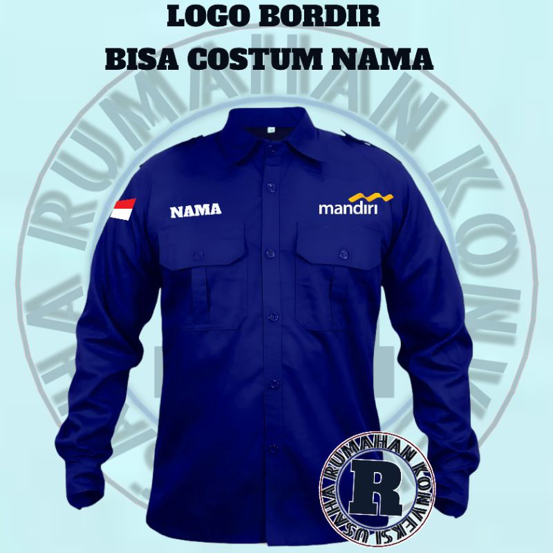 kemeja bank mandiri / kemeja pdh bank mandiri kemeja bank mandiri / baju kerja mandiri / baju mandir