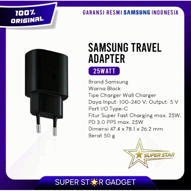 Samsung Travel Adaptor 15 Watt 25 Watt Kepala Charger ORIGINAL