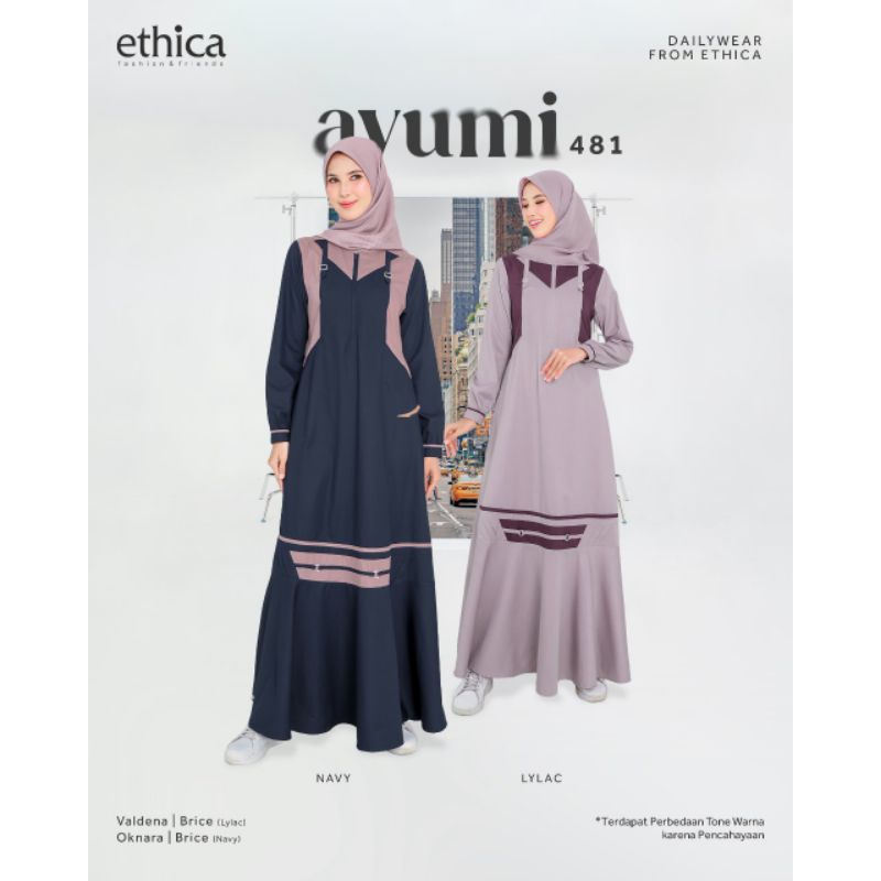 Ethica Gamis Ayumi 481 | Gamis Ethica Terbaru | Gamis Remaja Premium | Gamis Busui Lilac | Gamis Dai