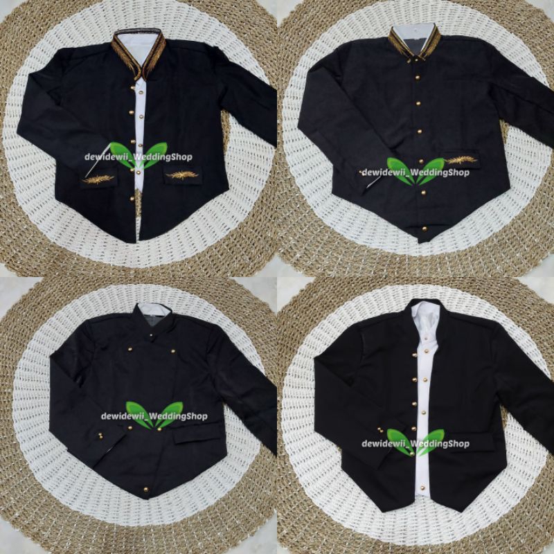 Beskap Jogja /Beskap Solo /Beskap Sunda /Beskap Hewes - Nuansa Hitam (Polos & Bordir)