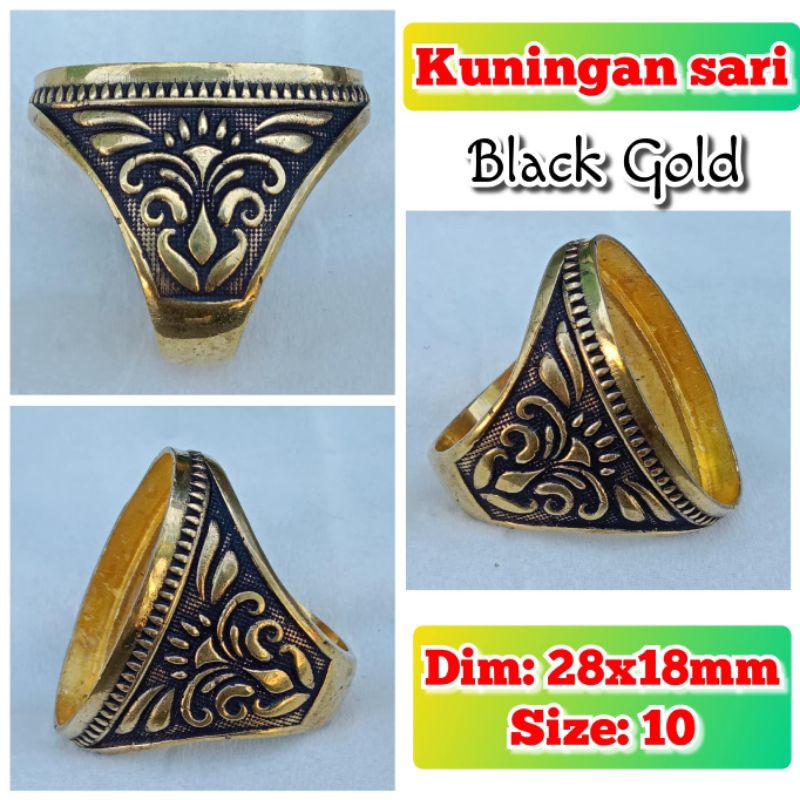 emban batu akik dan permata Kuningan perunggu.15