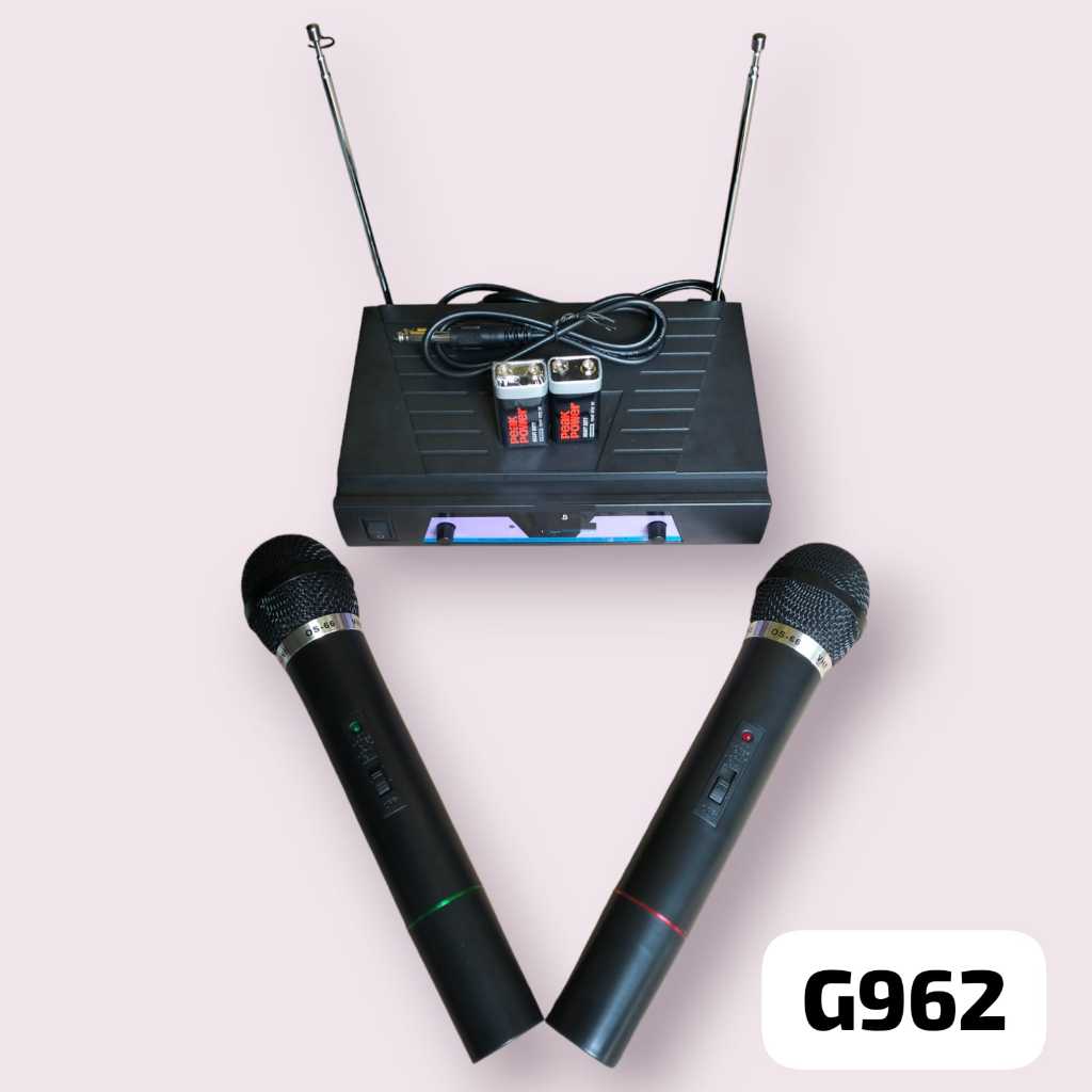 G962 DUAL WIRELESS MIC MIK MIX NIRKABEL DOUBLE MICROPHONE WIRELES TANPA KABEL SEPASANG MIK UHF WIREl