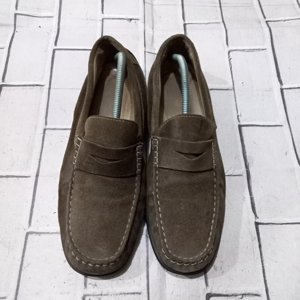 Sepatu Slip On ECCO suede brown size 43