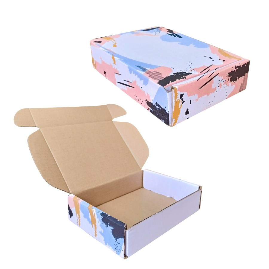 

(5pcs) Box Hampers Kemasan Makanan Brownies Donat Dus 20x15x5cm Motif Abstrak