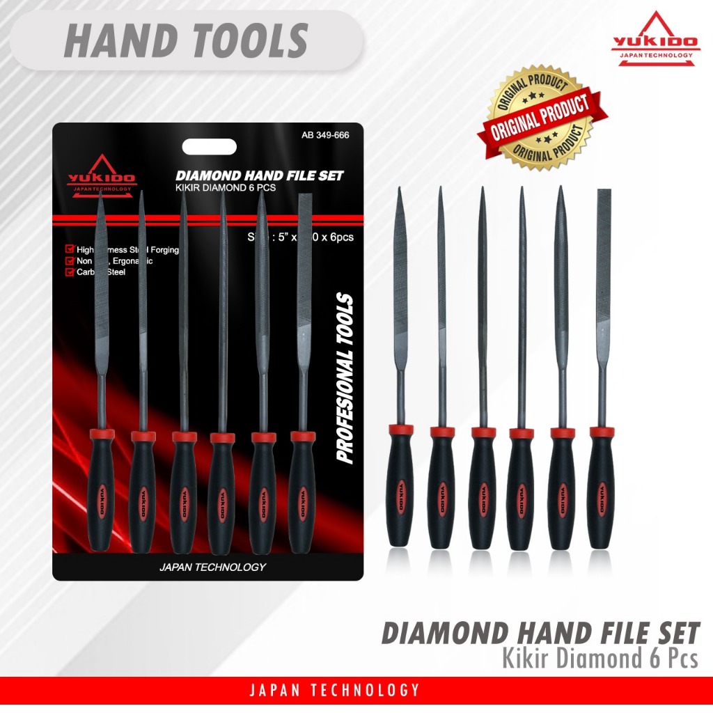 Alat Kikir Emas Besi 1 Set 6 Pcs Diamond Intan / Set Alat Kikir Besi 6 Pcs 3 x 140mm High-quality st