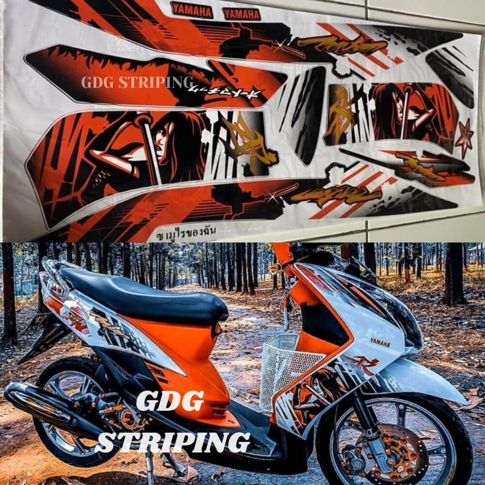 Stiker Sticker Striping Motor Variasi Mio Soul Karbu Samurai Murah