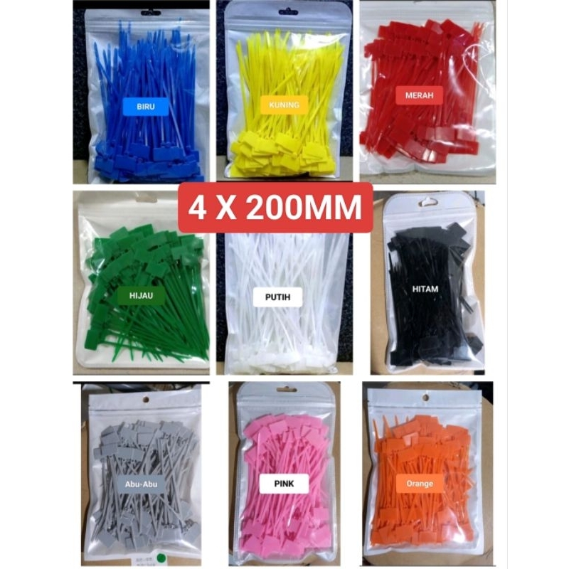 

Kabel Ties Label ties 4X200 / Ties Kabel Bendera 100pcs