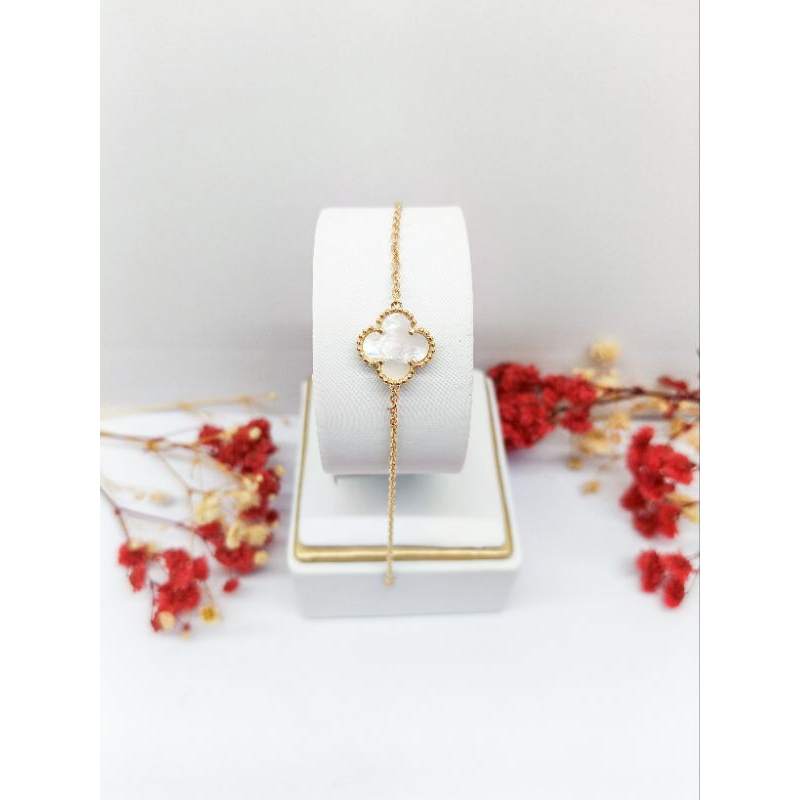 gelang rantai bunga putih kadar 8k (besar)