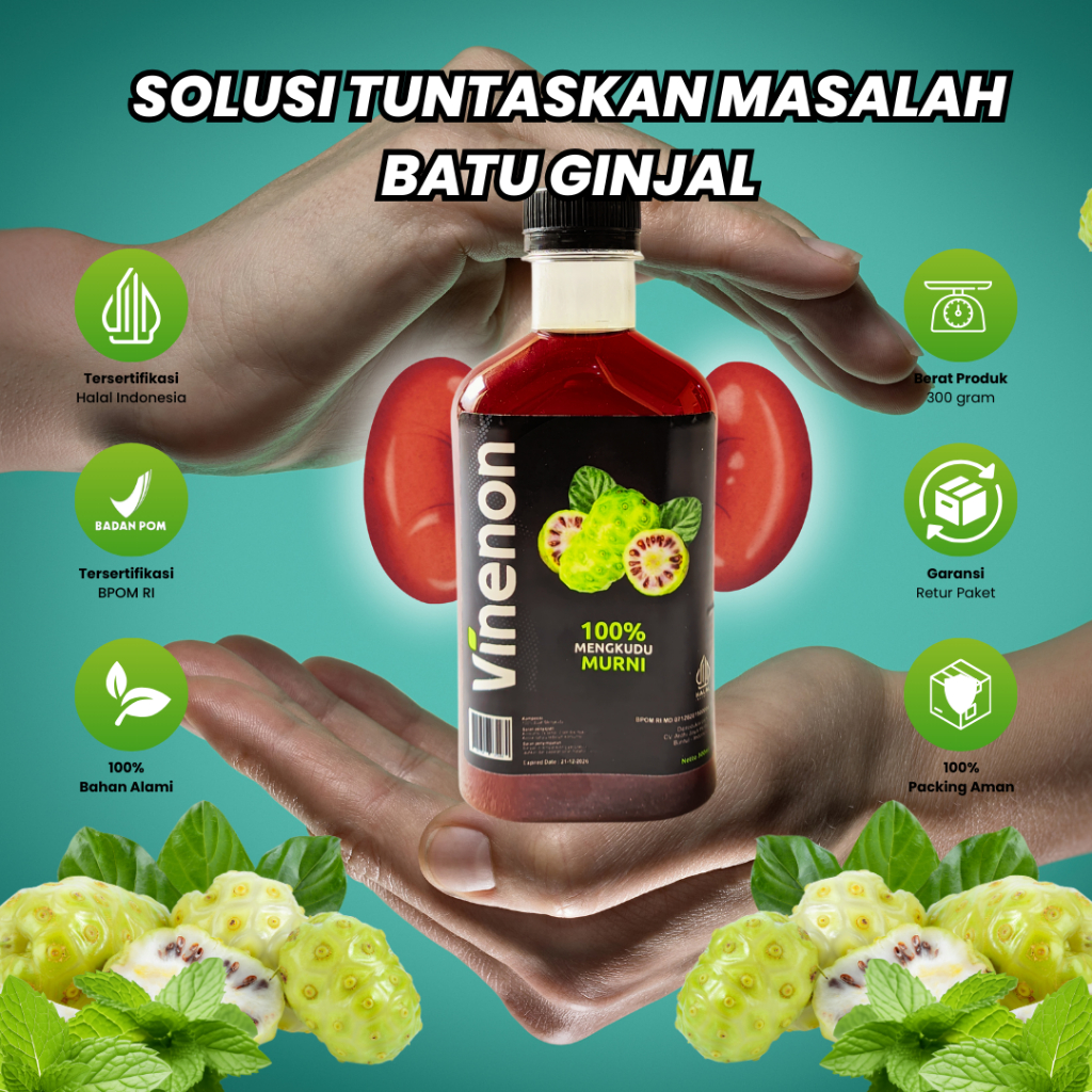 

Cuka Mengkudu Vinenon 100% Herbal Alami Solusi Batu Ginjal dan Asam Urat Kurangi Kolesterol