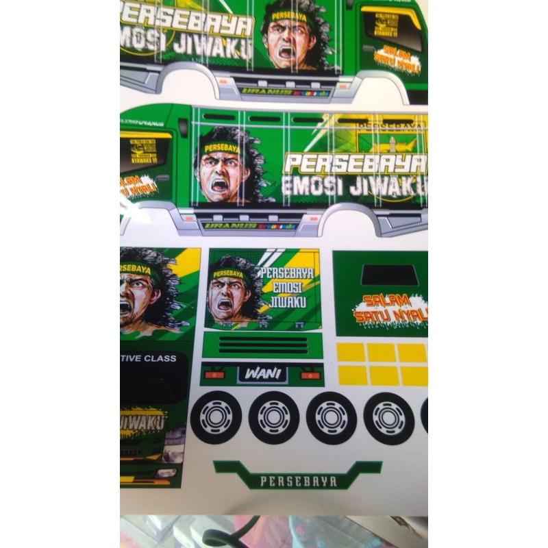 STIKER Miniatur truk oleng ukuran 30cm versi persebaya