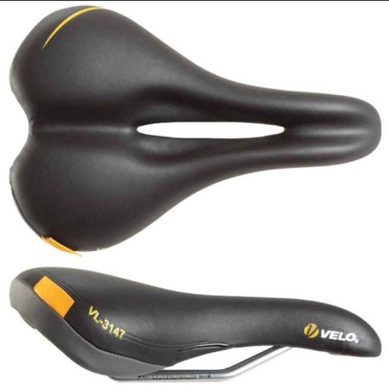 VELO Sadel Jok sepeda VELO Gel plush vl-3147 sport sadel empuk lebar nyaman
