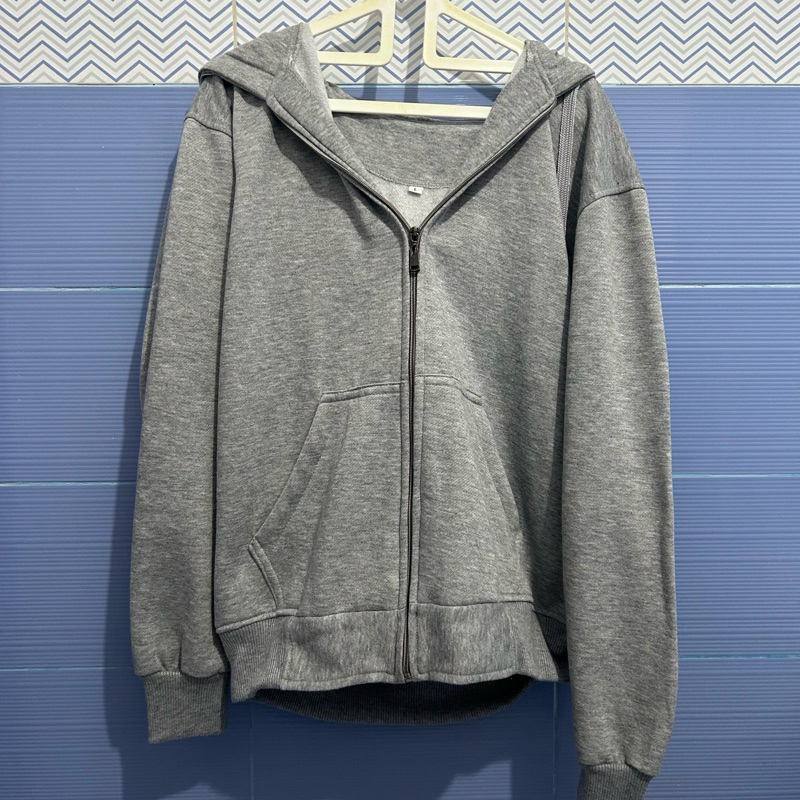 PRELOVED MURCE-Sweater Hoodie Zipper Polos Pria Wanita Premium SIZE L