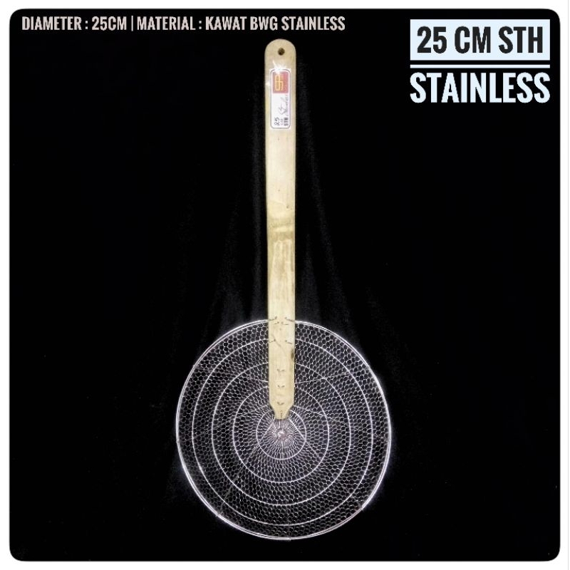 Serok Stainless 25cm STH || serok mie bakso, serok pentol, serok stainless, serok bawang, serok mie,