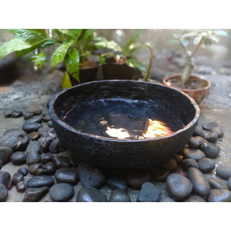 Kolam air portabel_kolam ikan hias_kolam air mancur_mangkok air mancur_kolam bulat_pot teratai/bambu