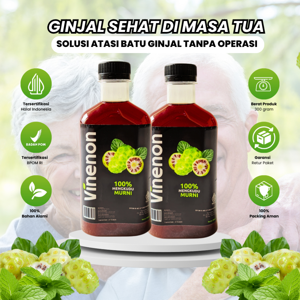 

Cuka Mengkudu Vinenon 100% Herbal Alami 2 Botol Lancarkan Purin & Asam Urat Kurangi Batu Ginjal
