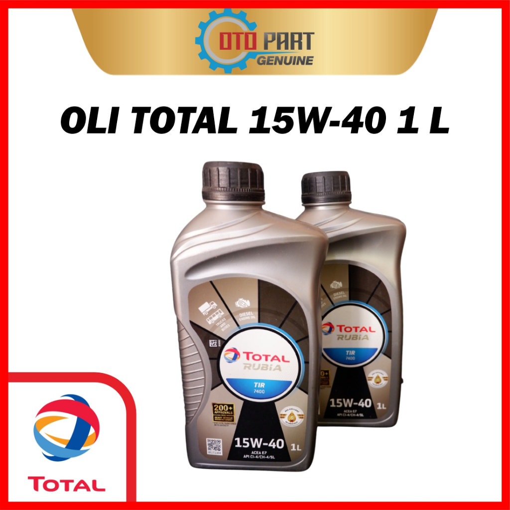 Pelumas Oli Mesin Mobil Diesel TotalEnergies RUBIA TIR 7400 15W-40 1 Liter Original Made In Singapor