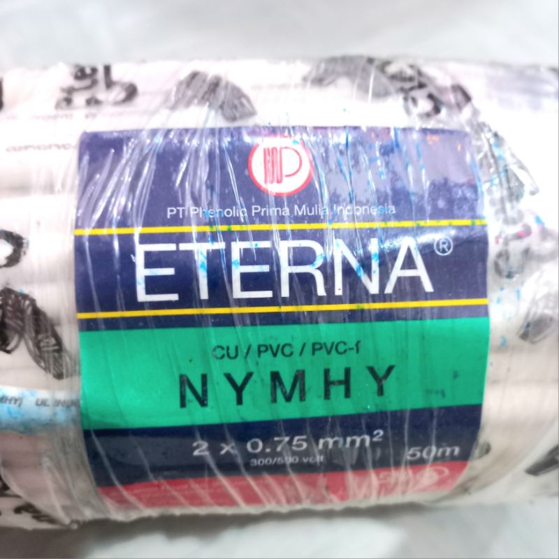 Kabel Listrik Eterna 2x0,75 Serabut NYMHY