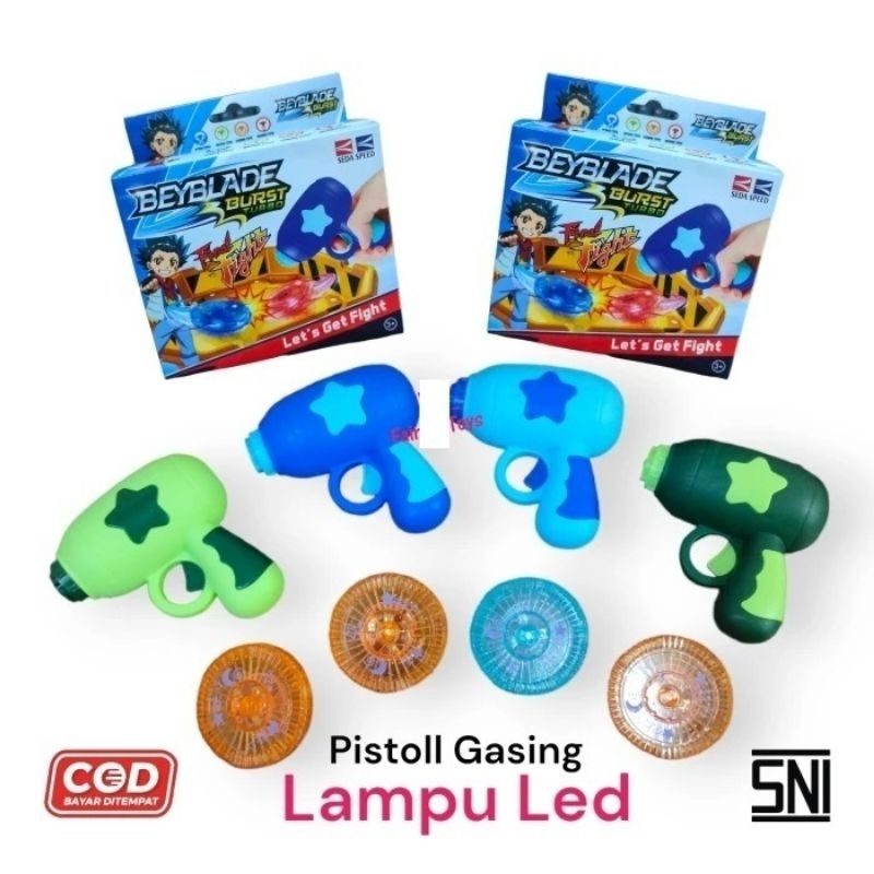 8219 Mainan Gasing - Pistolll Gasing Lampu LED 8219