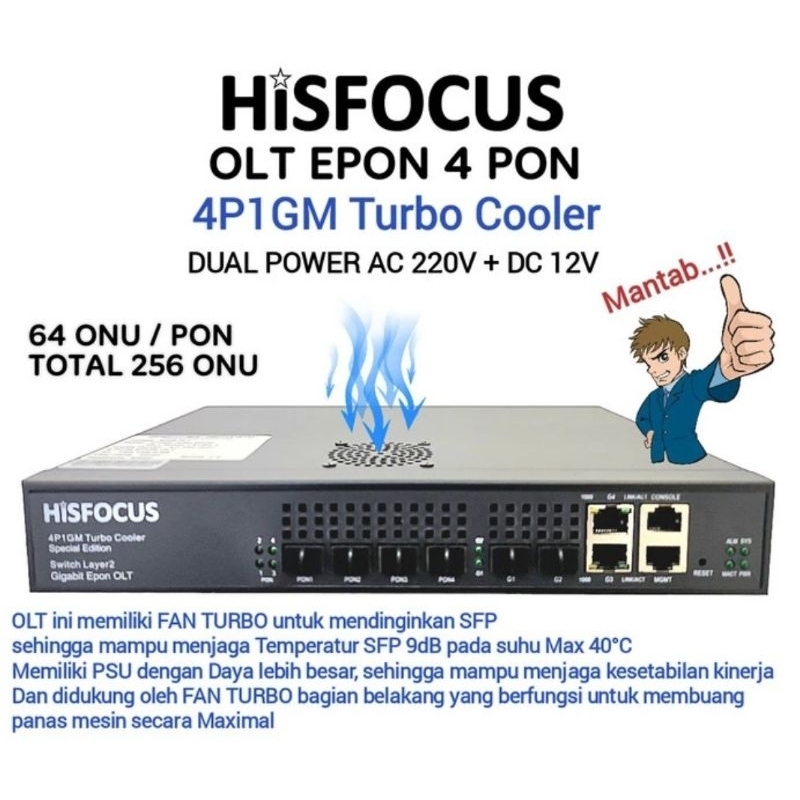 HISFOCUS OLT 4P 1G EPON