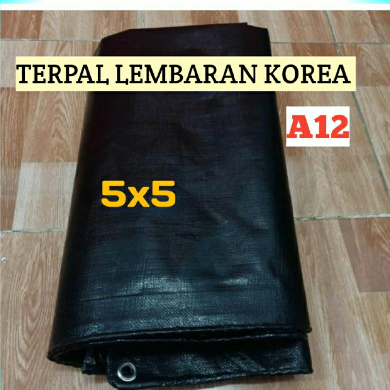 Terpal Korea A12 Hitam - Hitam Tebal Kuat Waterproof